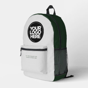 Sac À Dos Imprimé Gris vert   Logo et texte personnalisés