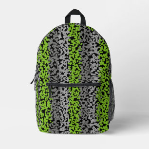 Sac À Dos Imprimé Gris vert noir pixellisé bandes numériques