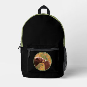 Sac À Dos Imprimé Grizzly Bear Maman et Cub Peinture Faune Art