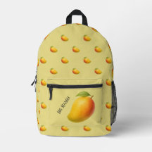 Gros Mangue, Fruit Sucré et Nom sur Jaune