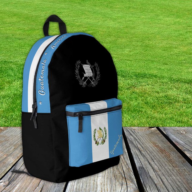 Sac À Dos Imprimé Guatemala Drapeau, Guatemala, patriote noir (Créateur téléchargé)