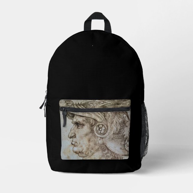 Sac À Dos Imprimé Guerrier casqué de Léonard (Recto)