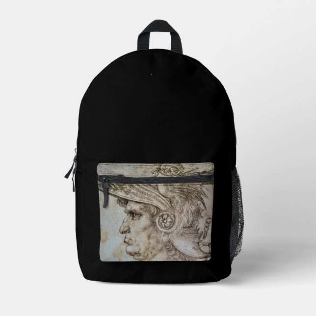 Sac À Dos Imprimé Guerrier casqué de Léonard  (Recto)