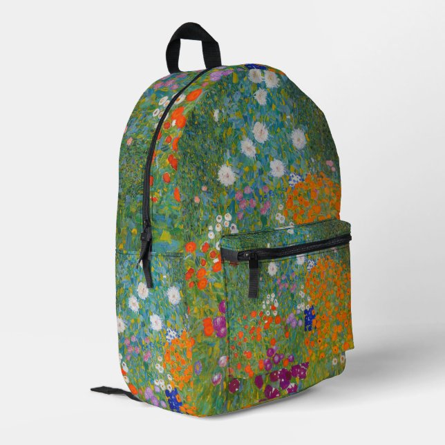 Sac À Dos Imprimé Gustav Klimt - Jardin des fleurs (Coin arrière gauche)