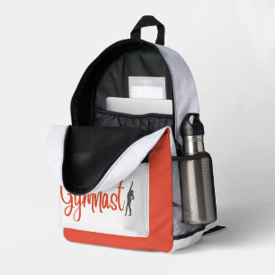 Sac À Dos Imprimé Gymnaste sportif mignon Rouge Blanc gris