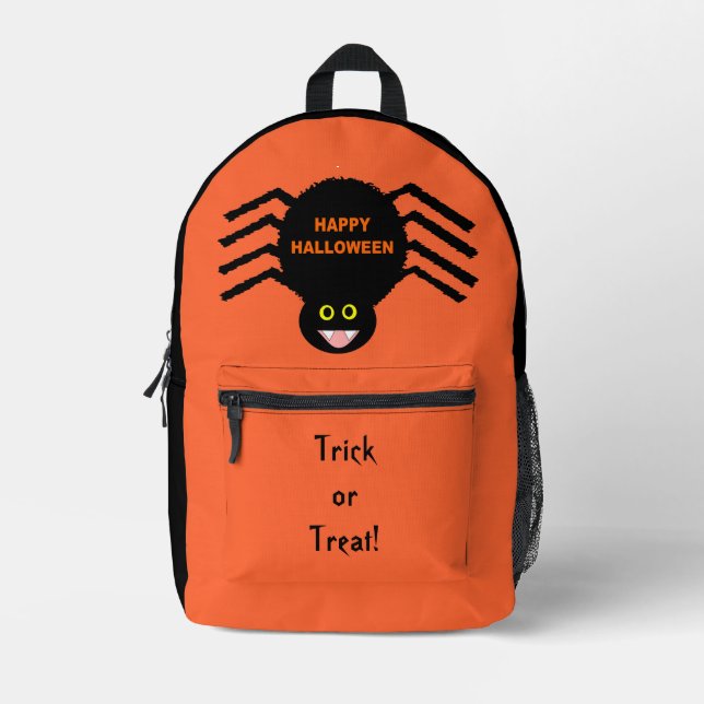 Sac À Dos Imprimé Halloween Black Spider Custom (Recto)
