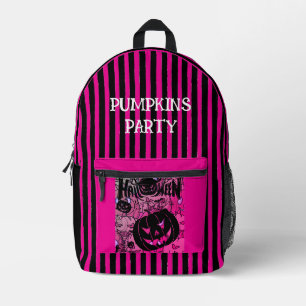 Sac À Dos Imprimé Halloween, Fête de Citrouilles, Épouvantable, Noir