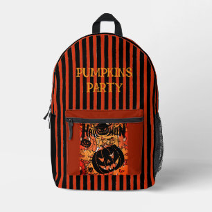 Sac À Dos Imprimé Halloween, Fête de citrouilles, Épouvantable, pêch