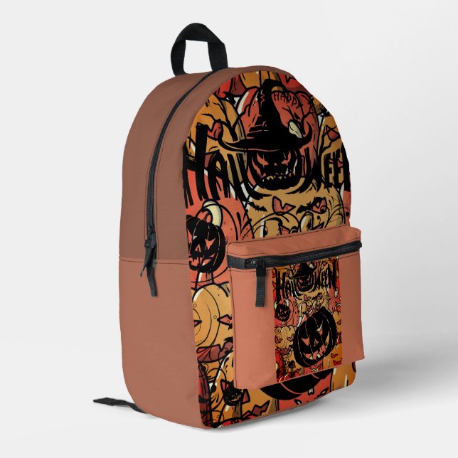 Sac À Dos Imprimé Halloween, Fête des Citrouilles, Citrouilles Effra (Coin arrière gauche)