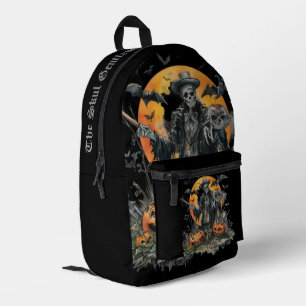 Sac À Dos Imprimé Halloween,Le Gentilhomme Crâne de la Lune de récol