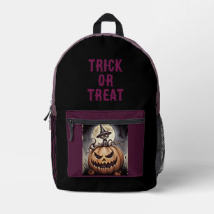 Sac À Dos Imprimé Halloween, Trick or Treat, Citrouilles Effrayantes