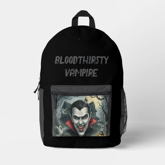 Sac À Dos Imprimé Halloween, Vampire assoiffé de sang, Épouvantable  (Recto)