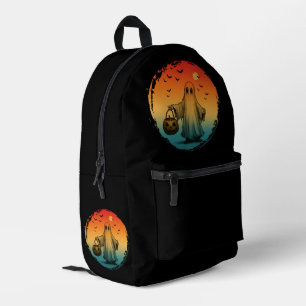 Sac À Dos Imprimé Halloween vintage fantôme citrouille chauves-souri