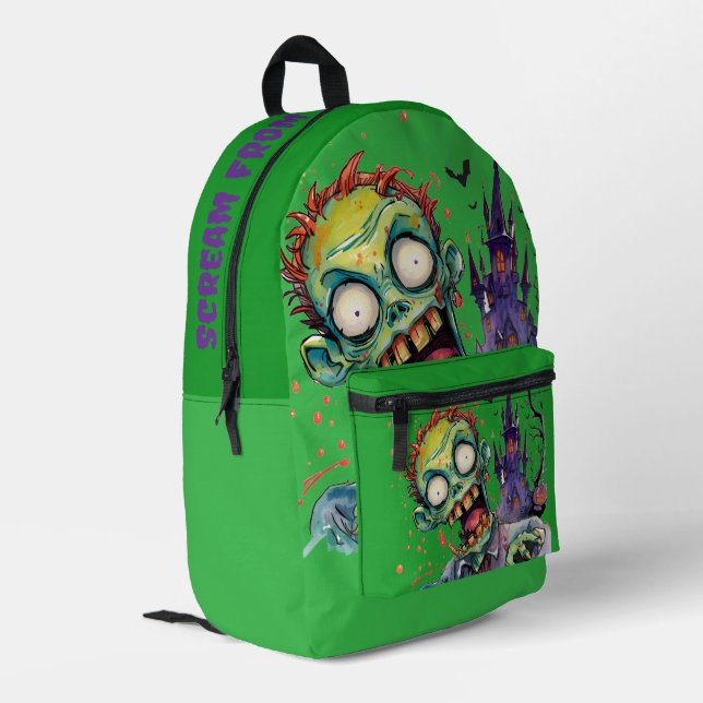 Sac À Dos Imprimé Halloween, Zombie,Hurlement du château pourpre ,  (Coin arrière gauche)