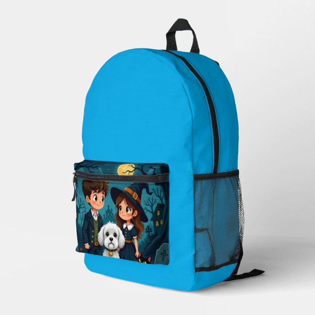 Sac À Dos Imprimé happy halloween backpack (Coin arrière droit)