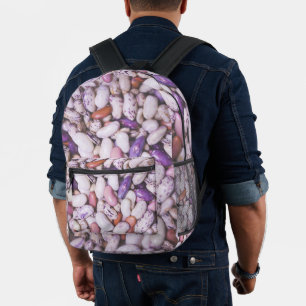 Sac À Dos Imprimé Haricots cool blancs et violets brillants