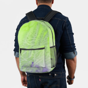 Sac À Dos Imprimé Harmonie Douce Verte et Lavande
