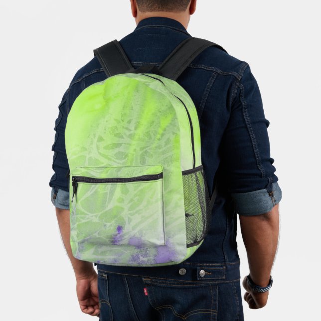 Sac À Dos Imprimé Harmonie Douce Verte et Lavande (Insitu (Modèle))