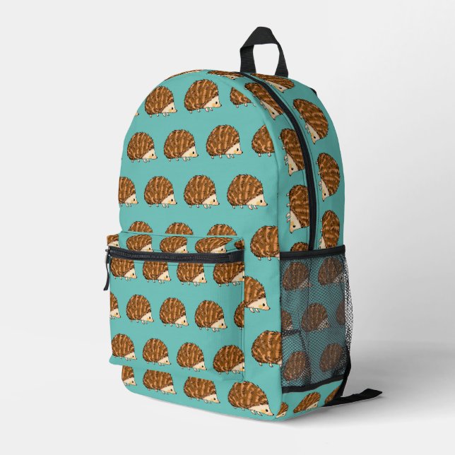 Sac À Dos Imprimé Hérisson Whimsical - animal boisé mignon (Coin arrière droit)
