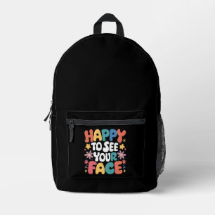Sac À Dos Imprimé Heureux de voir votre visage Enseignant de rentrée
