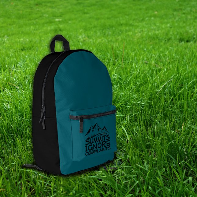 Sac À Dos Imprimé Hiker camping humor black blue teal (Créateur téléchargé)