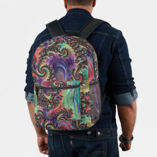 Sac À Dos Imprimé Hippie bohémienne Joyau coloré Tone Fractal Art