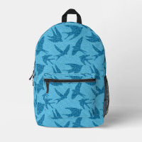 hirondelles japonaises en vol, Indigo et bleu clai