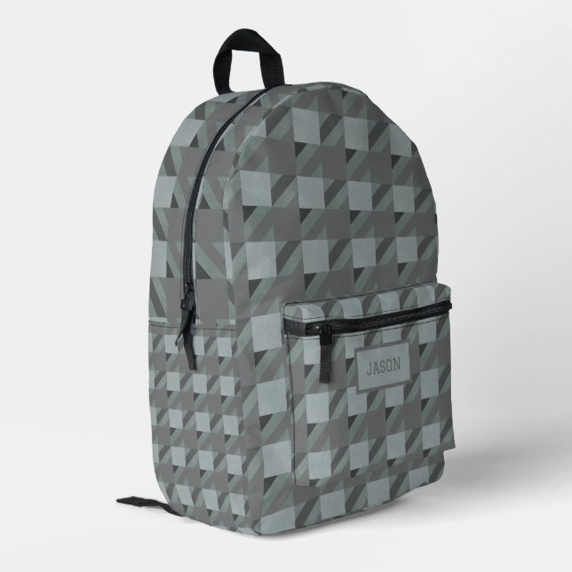Sac À Dos Imprimé Houndstooth Plaid Camouflage (Coin arrière gauche)