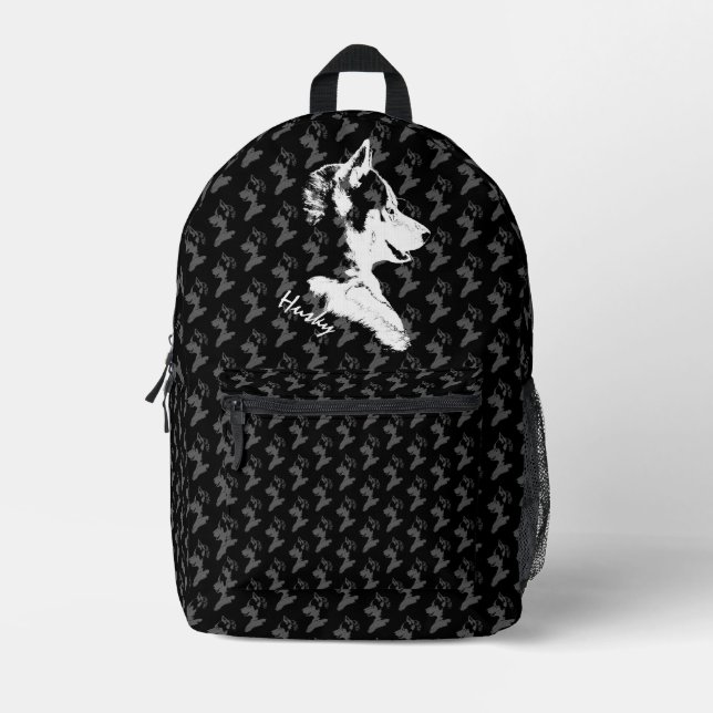 Sac À Dos Imprimé Husky Backpack Siberian Husky Puppy Backpacks (Recto)