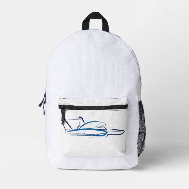 Sac À Dos Imprimé Hydroplane 01 Bleu (Recto)
