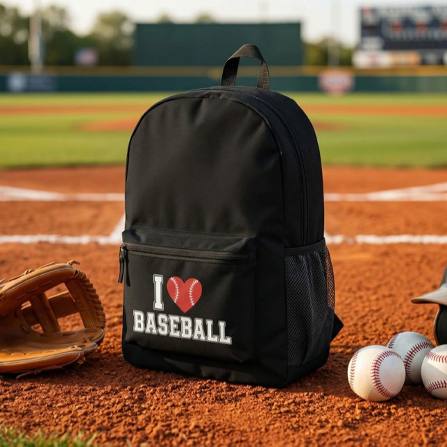 Sac À Dos Imprimé I Love Baseball (I Love Baseball Backpack)