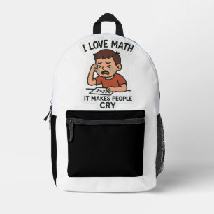 Sac À Dos Imprimé I Love Math - Drôle Sticker Cartoon