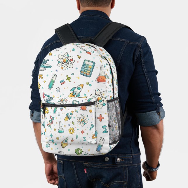 Sac À Dos Imprimé Icônes de l'école de sciences STEM Motif Retour à  (Insitu (Modèle))