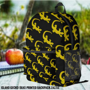 Sac À Dos Imprimé Île Gecko (noir)