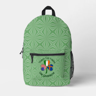 Sac À Dos Imprimé Îles Åland Irlandais USA Trèfle Personnalisé Texte