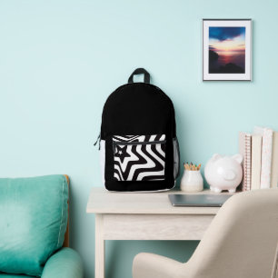 Sac À Dos Imprimé illusion d'étoile noire et blanche