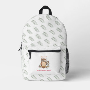 Sac À Dos Imprimé Illustration de chouette mignonne clignant des yeu