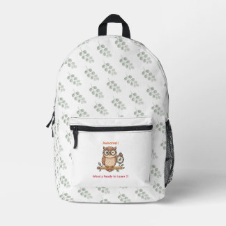Sac À Dos Imprimé Illustration de chouette mignonne clignant des yeu