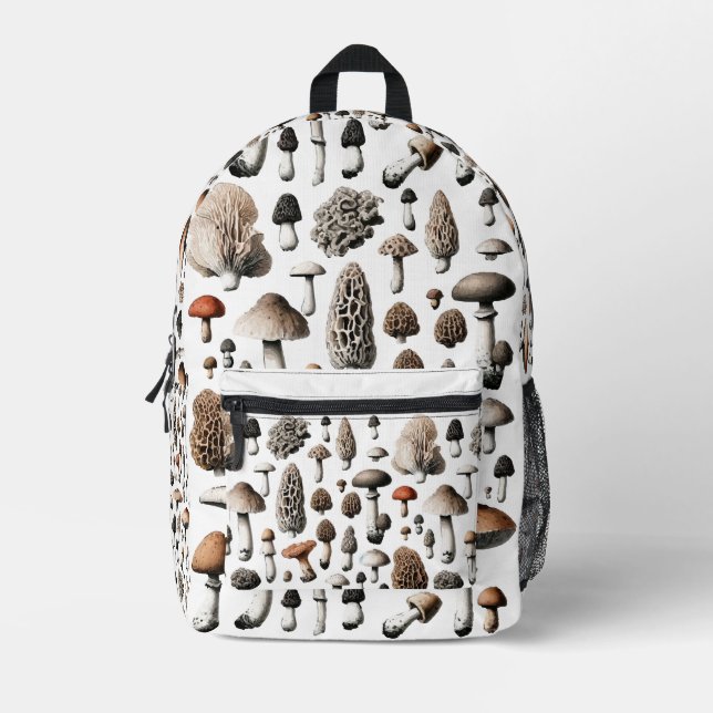 Sac À Dos Imprimé Illustration de la collection Wild Mushrooms (Recto)