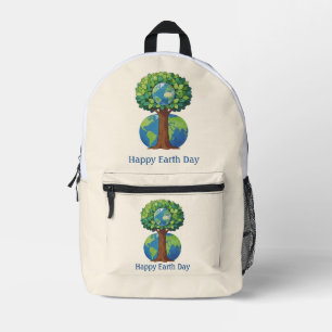 Sac À Dos Imprimé Illustration de la Journée de la Terre Arbre Natur