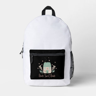 Sac À Dos Imprimé Illustration mignonne et pastel "Home Sweet Home"