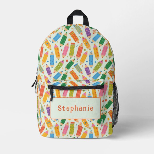 Sac À Dos Imprimé Impression Crayon personnalisable (Recto)