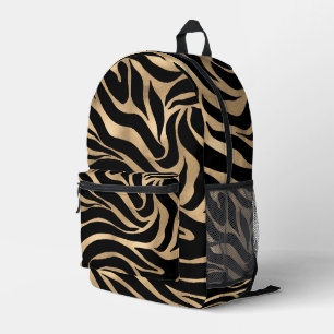 Sac À Dos Imprimé Impression d'animal élégant métallisé or zèbre noi