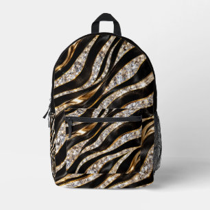 Sac À Dos Imprimé Impression d'animal en cristal de zèbre de luxe