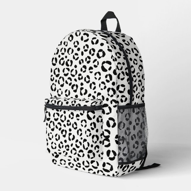 Sac À Dos Imprimé Impression d'animaux en N&B (Coin arrière droit)