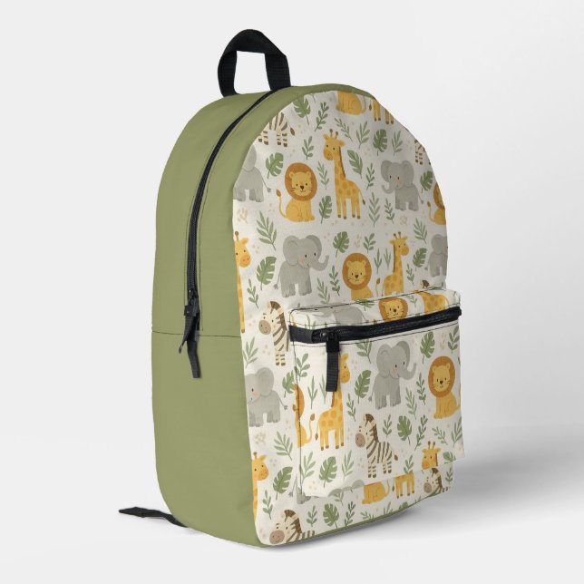 Sac À Dos Imprimé Impression de nurserie d'animaux de safari (Coin arrière gauche)