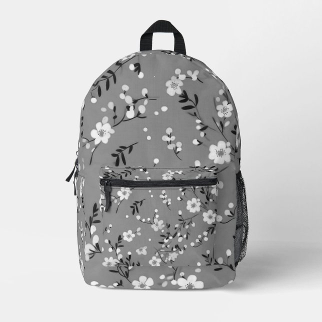 Sac À Dos Imprimé Impression de posy sur gris (Recto)