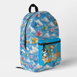 Sac À Dos Imprimé Imprimé d'animaux et d'oiseaux 3D coloré