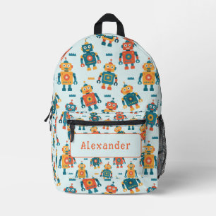 Sac À Dos Imprimé Imprimé de robot personnalisable mignon
