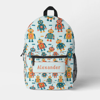 Sac À Dos Imprimé Imprimé de robot personnalisable mignon